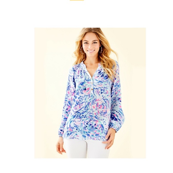 Lilly Pulitzer Elsa Silk Top Blouse xs - Picture 1 of 6